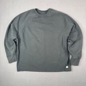 Vuori Men's Small Crewneck Sweatshirt Gray Green Raglan Fleece Pullover Faded
